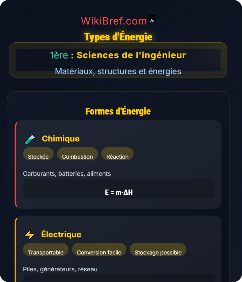 Énergies et sources Matériaux, structures et énergies