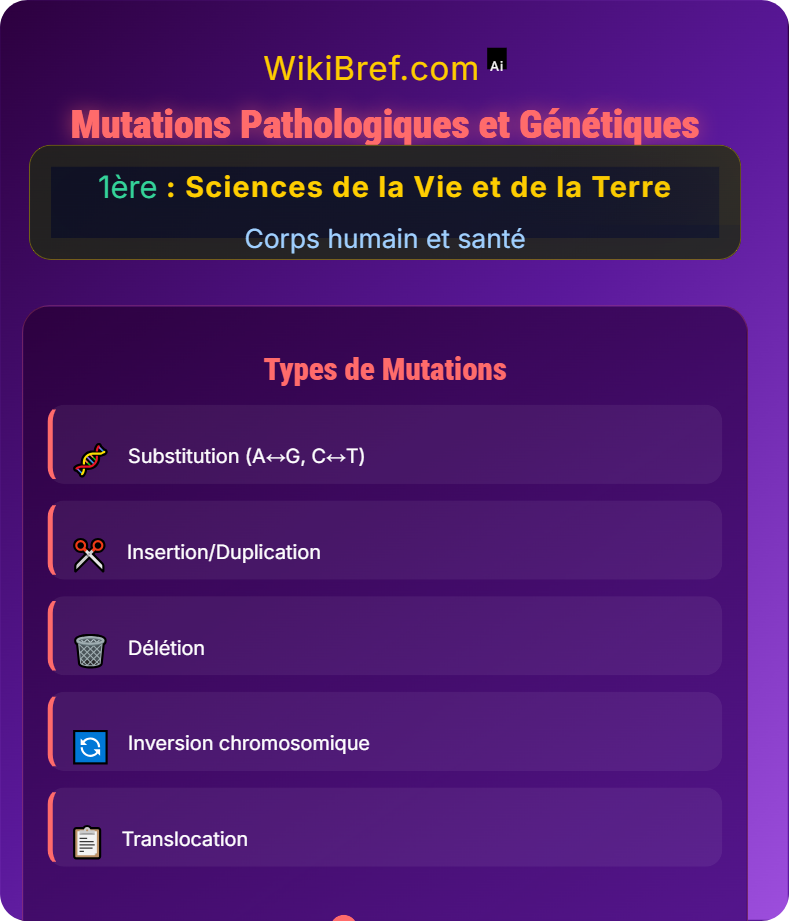 Mutations, patrimoine génétique et santé Corps humain et santé