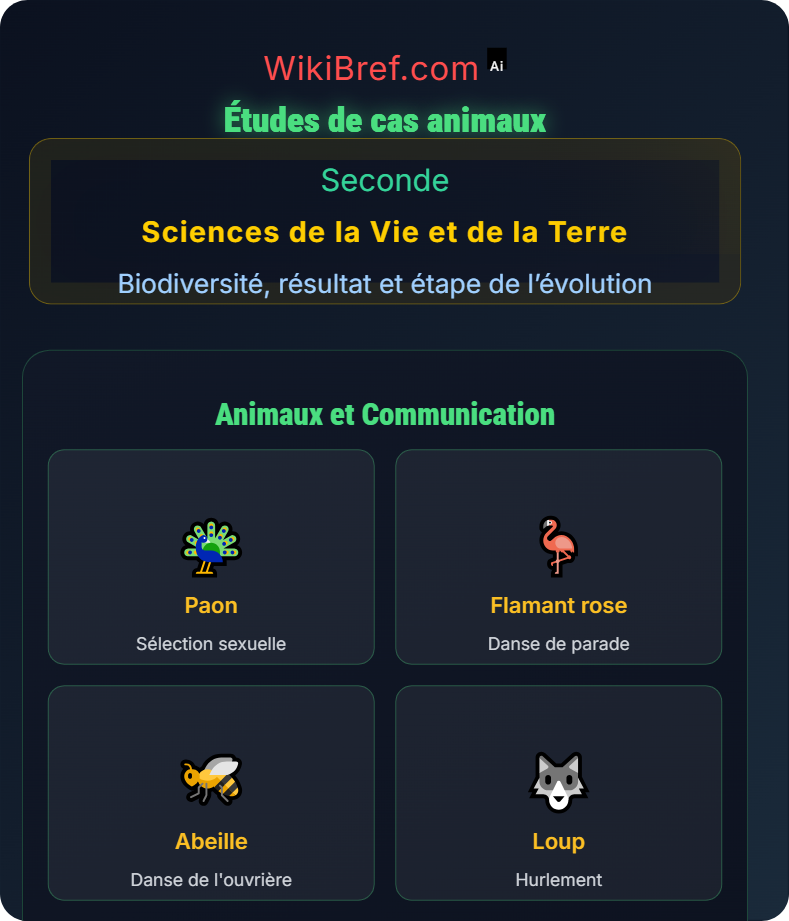 Communication intraspécifique et sélection sexuelle Biodiversité, résultat et étape de l’évolution