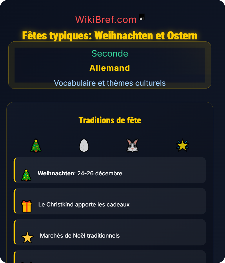 Culture germanophone : traditions et fêtes Vocabulaire et thèmes culturels