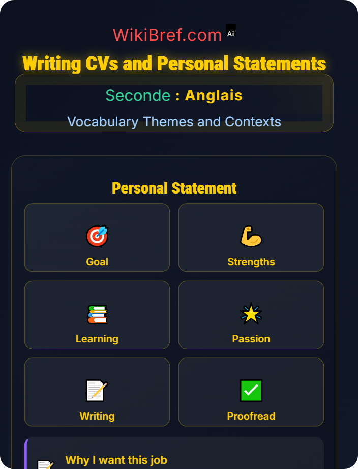 Writing CVs and personal statements Education, Careers and Aspirations