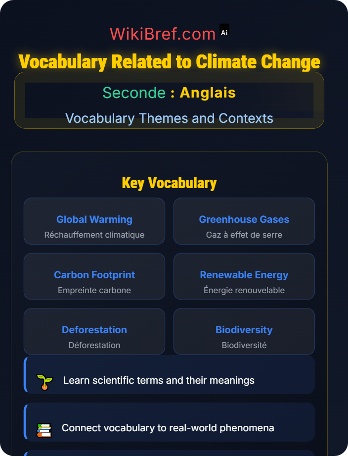 Vocabulary related to climate change Environment and Science
