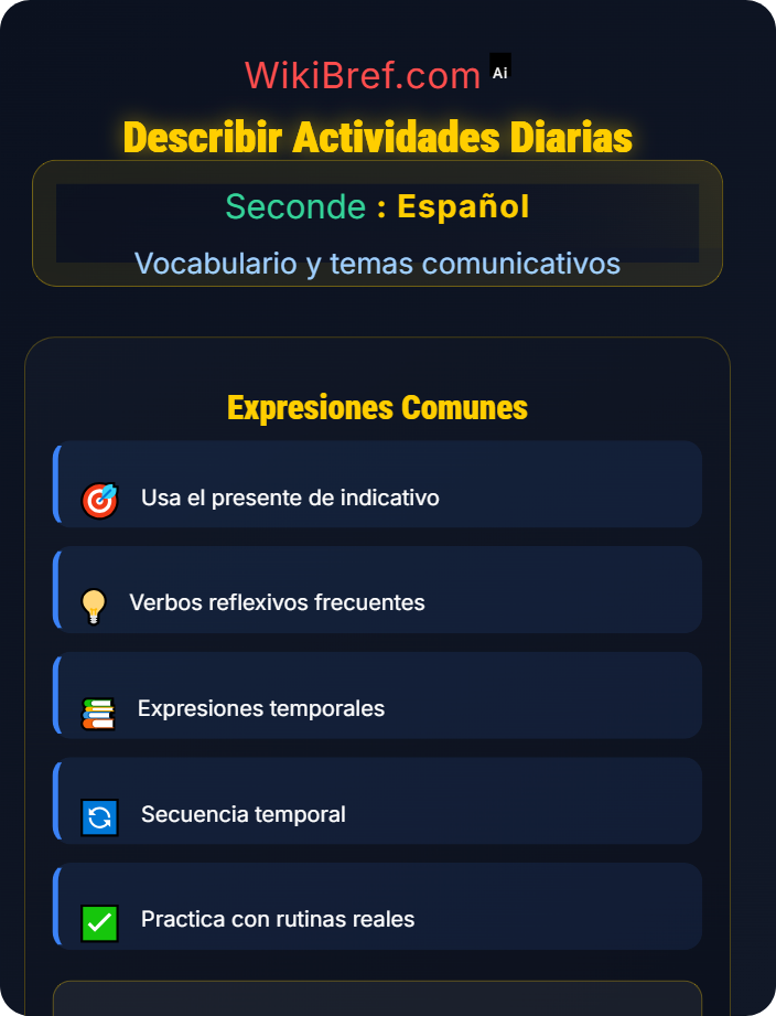 Describir actividades diarias Vida cotidiana y rutinas