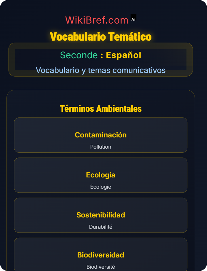 Vocabulario temático Medio ambiente y sostenibilidad