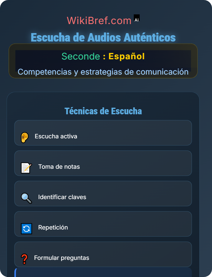 Escucha de audios auténticos Comprensión oral