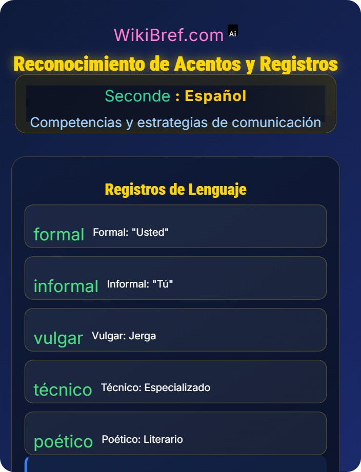 Reconocimiento de acentos y registros Comprensión oral