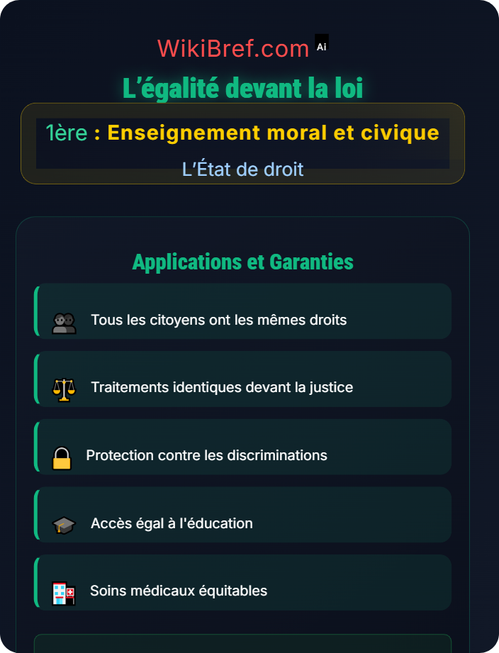 L’égalité devant la loi Les principes de l’État de droit