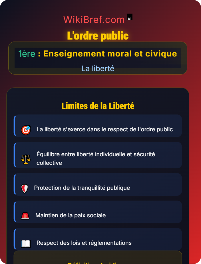 L’ordre public Les limites de la liberté