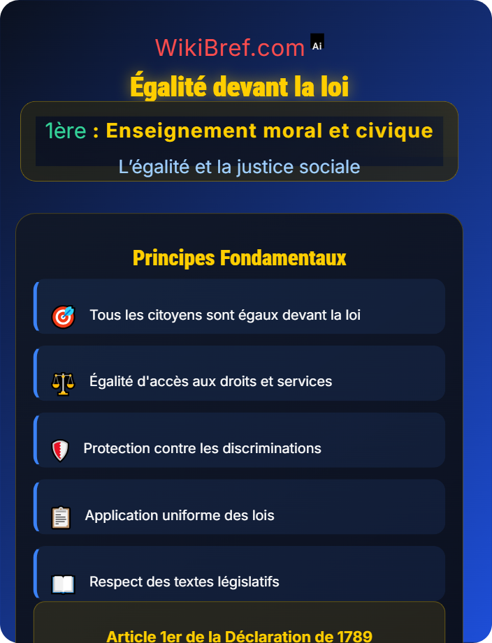 Égalité devant la loi Le principe d’égalité