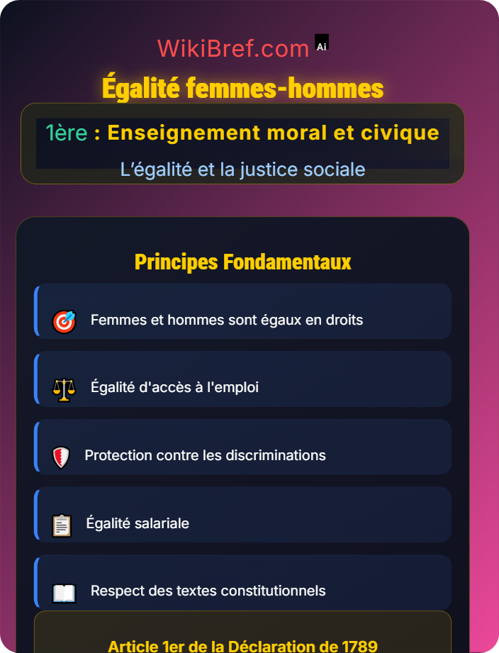 Égalité femmes-hommes Le principe d’égalité
