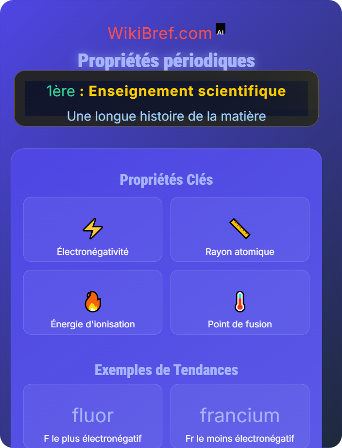 Propriétés périodiques Les éléments chimiques