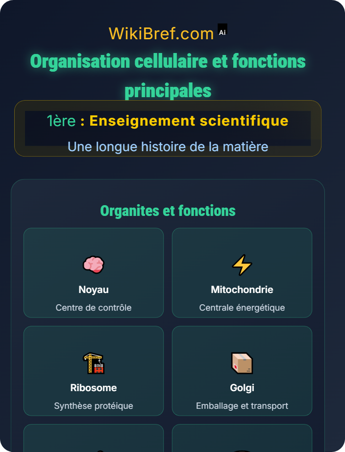 Organisation cellulaire et fonctions principales Une structure complexe : la cellule vivante