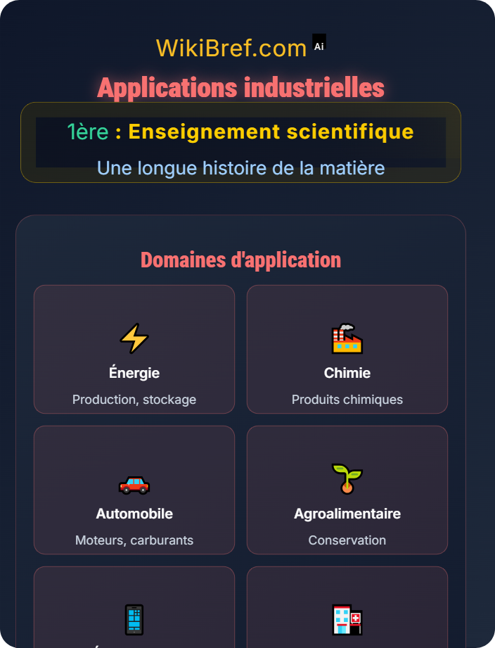 Applications industrielles Interactions entre matière et énergie