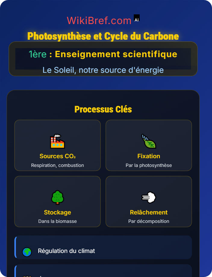 Photosynthèse et cycle du carbone La photosynthèse : conversion de l'énergie solaire