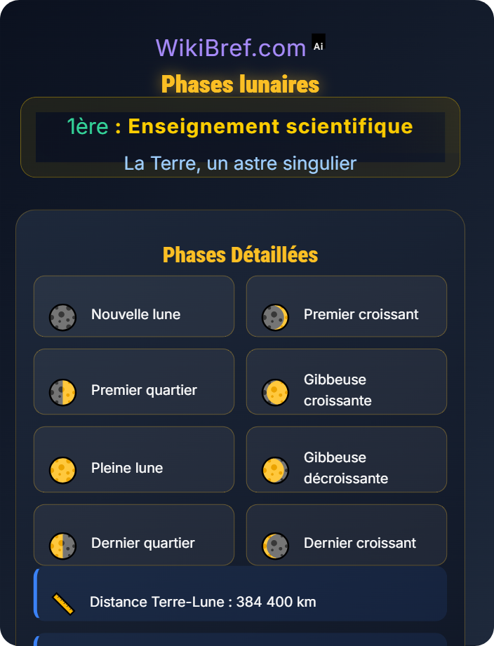 Phases lunaires Interactions Terre–Lune–Soleil
