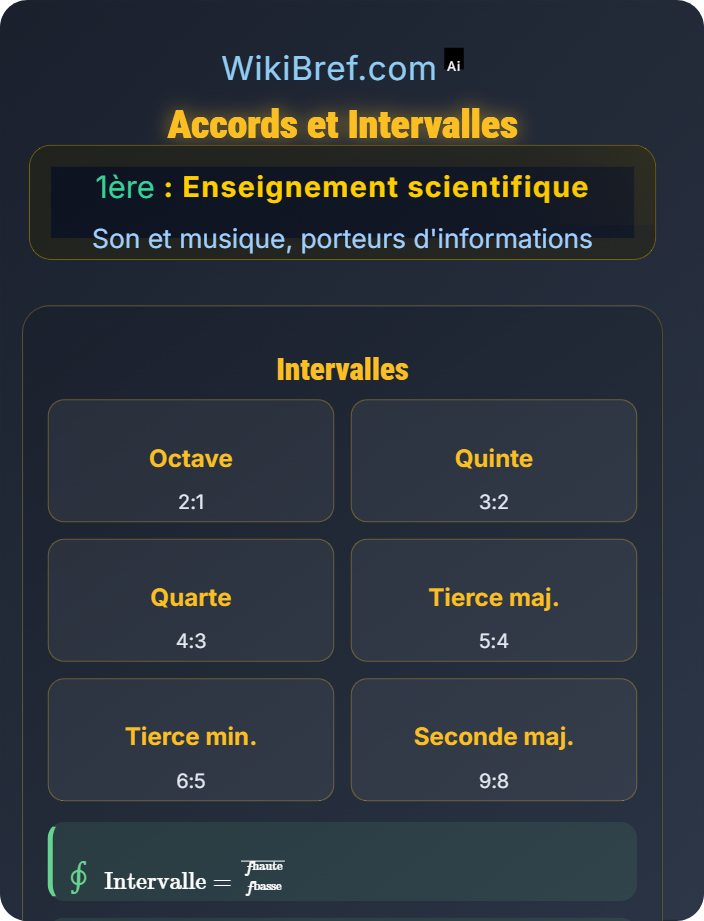 Accords et intervalles La musique ou l'art de faire entendre les nombres