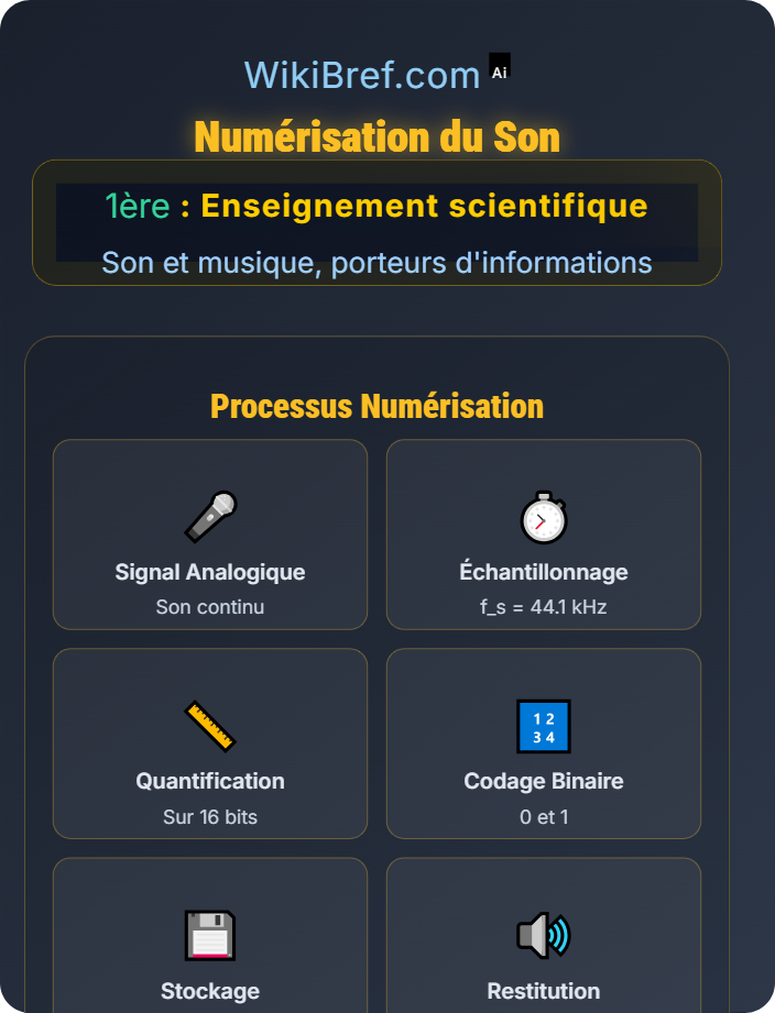 Numérisation du son Le son comme information à coder