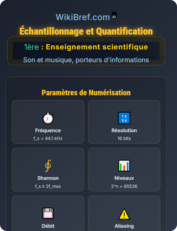 Échantillonnage et quantification Le son comme information à coder