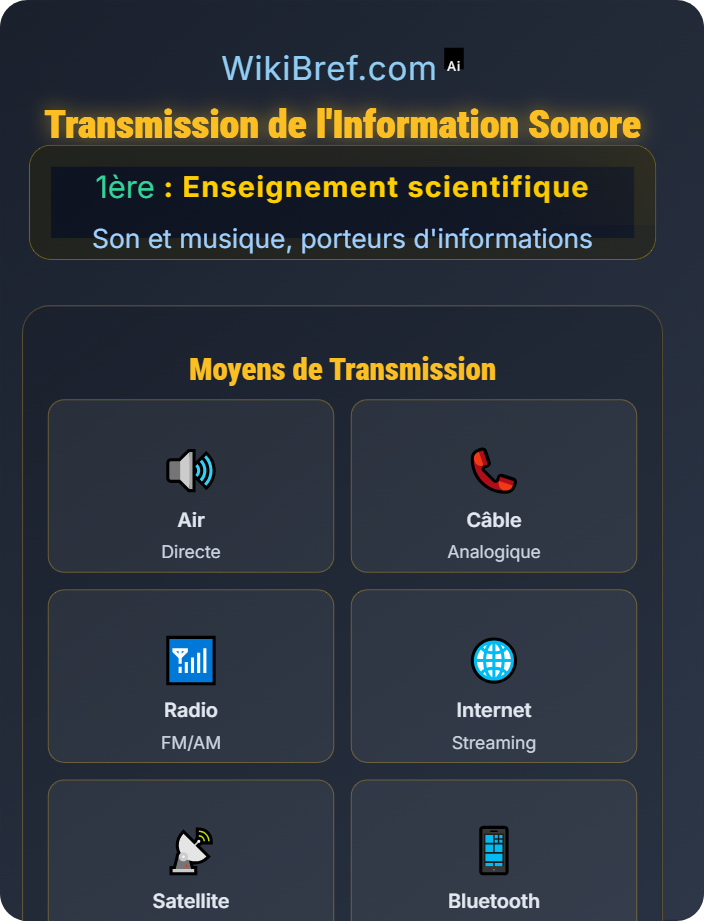 Transmission de l'information sonore Le son comme information à coder