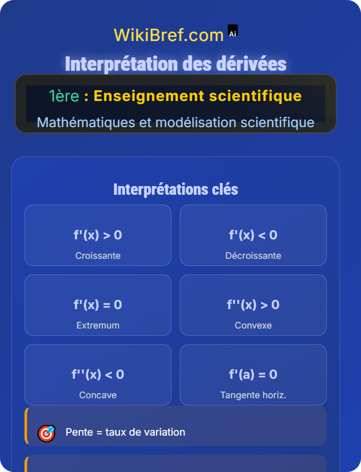 Interprétation des dérivées Variation instantanée et nombre dérivé