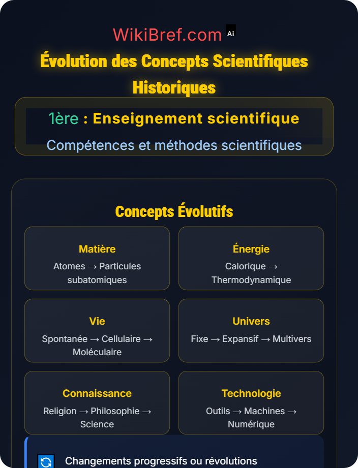 Évolution des concepts scientifiques historiques Histoire et impacts des sciences