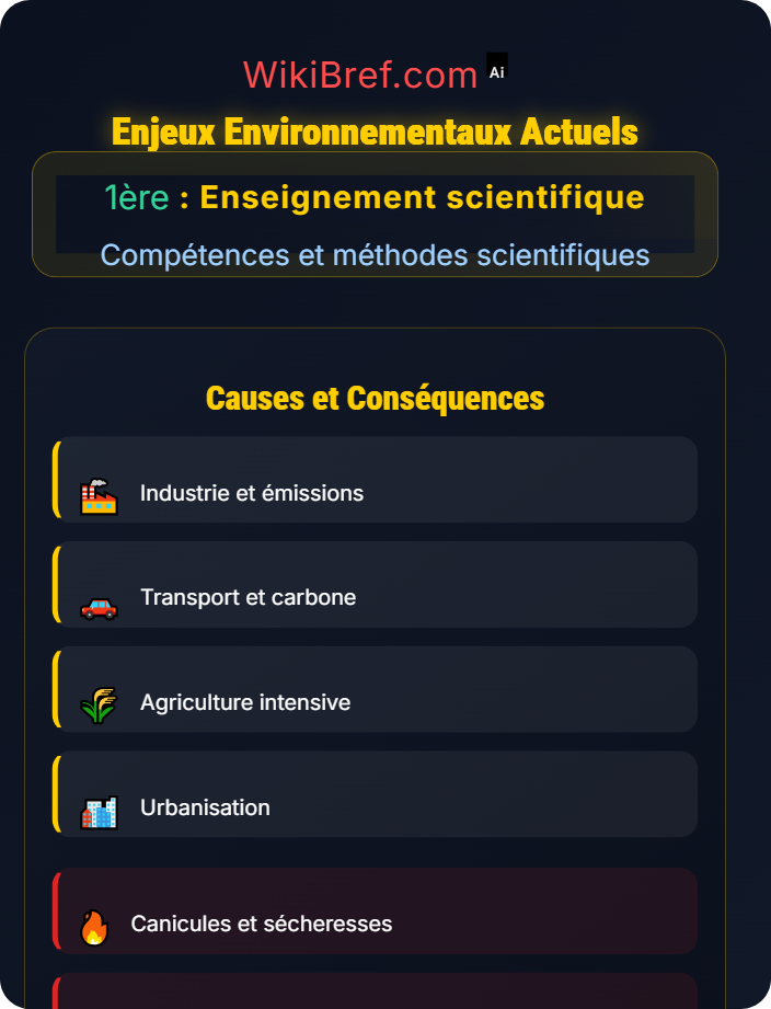 Enjeux environnementaux actuels Histoire et impacts des sciences