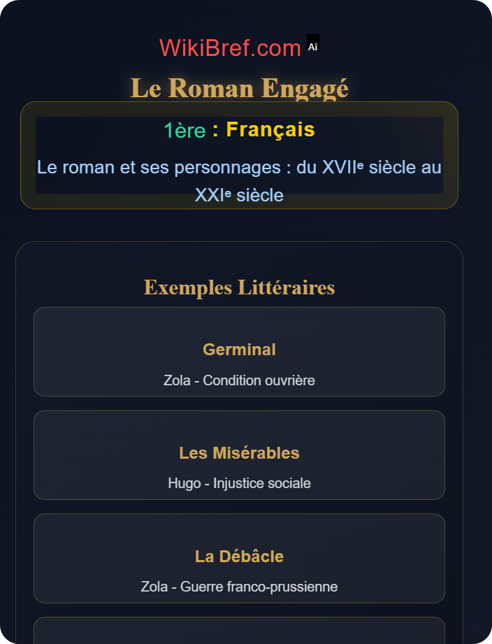 Le roman engagé Regards sur le monde à travers le roman