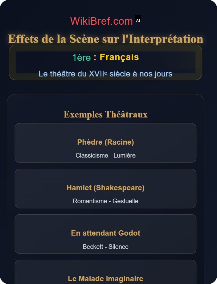 Effets de la scène sur l’interprétation Représentation et mise en scène
