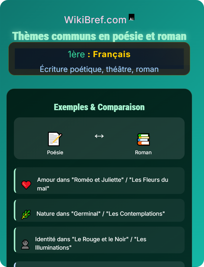 Thèmes communs en poésie et roman Approches comparatives