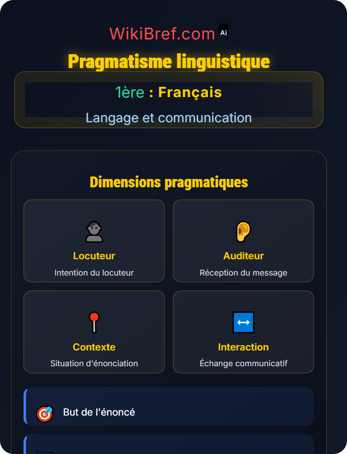 Pragmatisme linguistique Langage verbal et non verbal