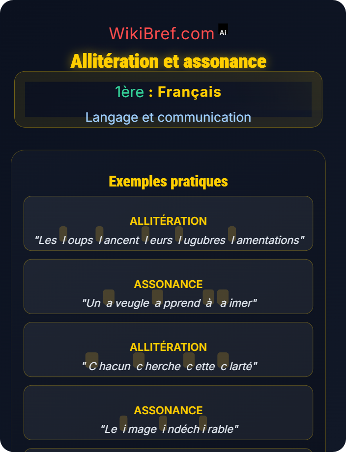 Allitération et assonance Figures de style