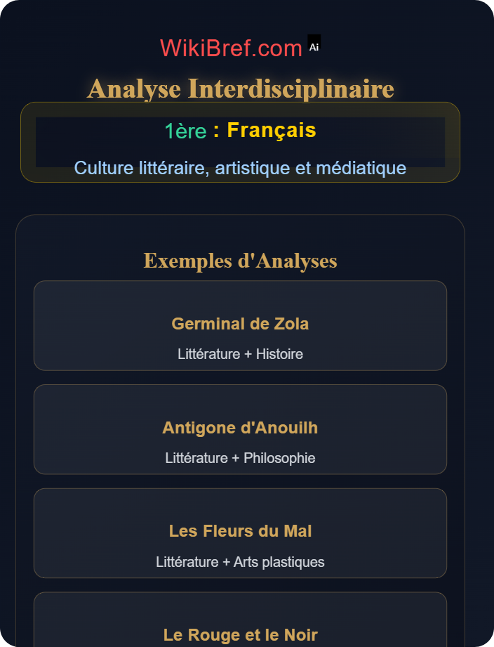 Analyse interdisciplinaire Littérature et arts