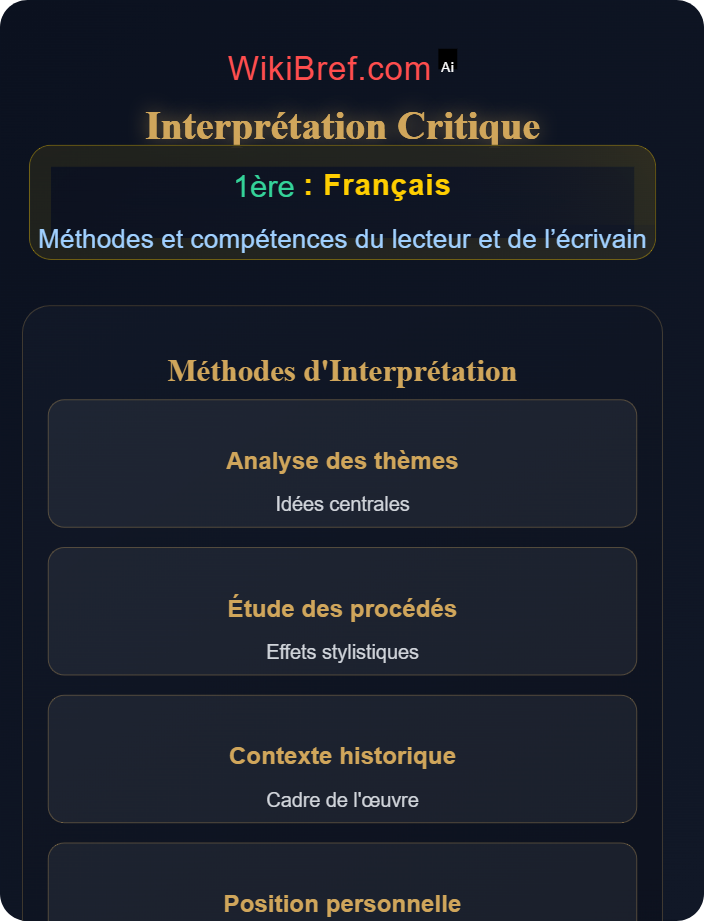 Interprétation critique Lire et comprendre