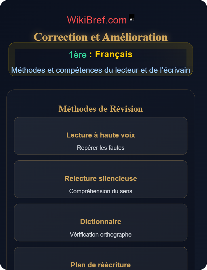Révision et réécriture Écrire de façon maîtrisée