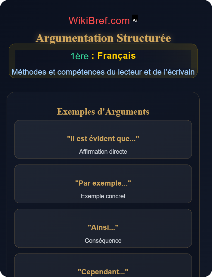 Argumentation claire Évaluation orale