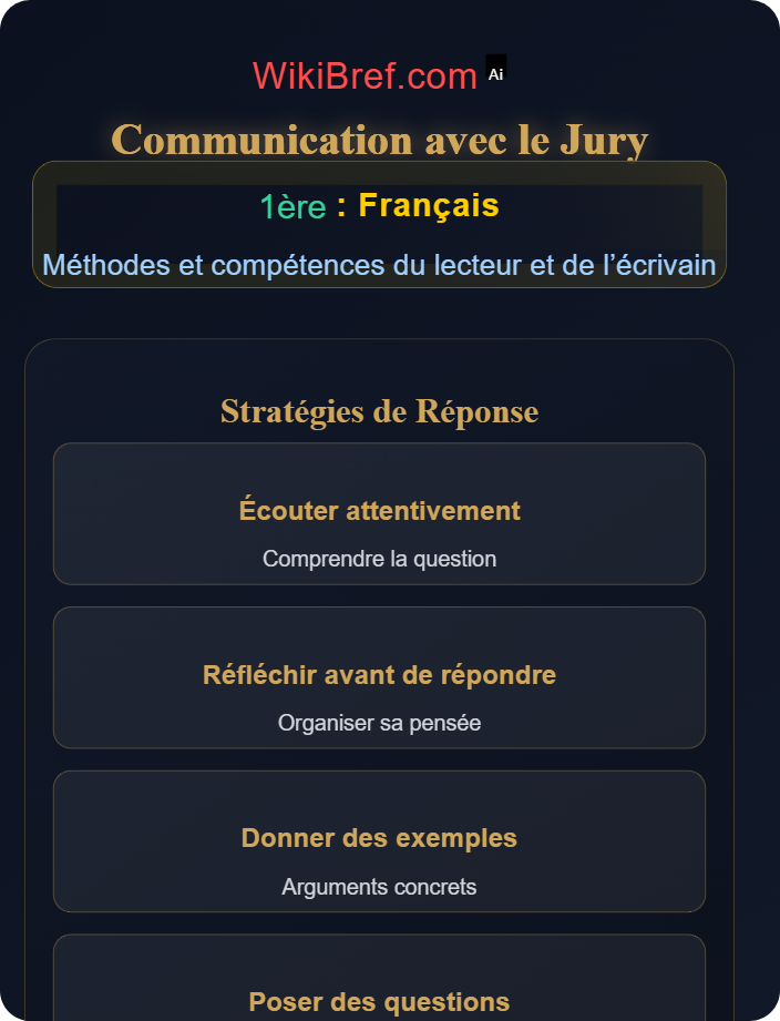 Interaction avec le jury Évaluation orale