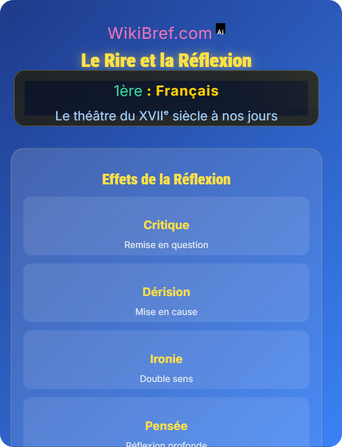 Le rire et la réflexion Théâtre et société