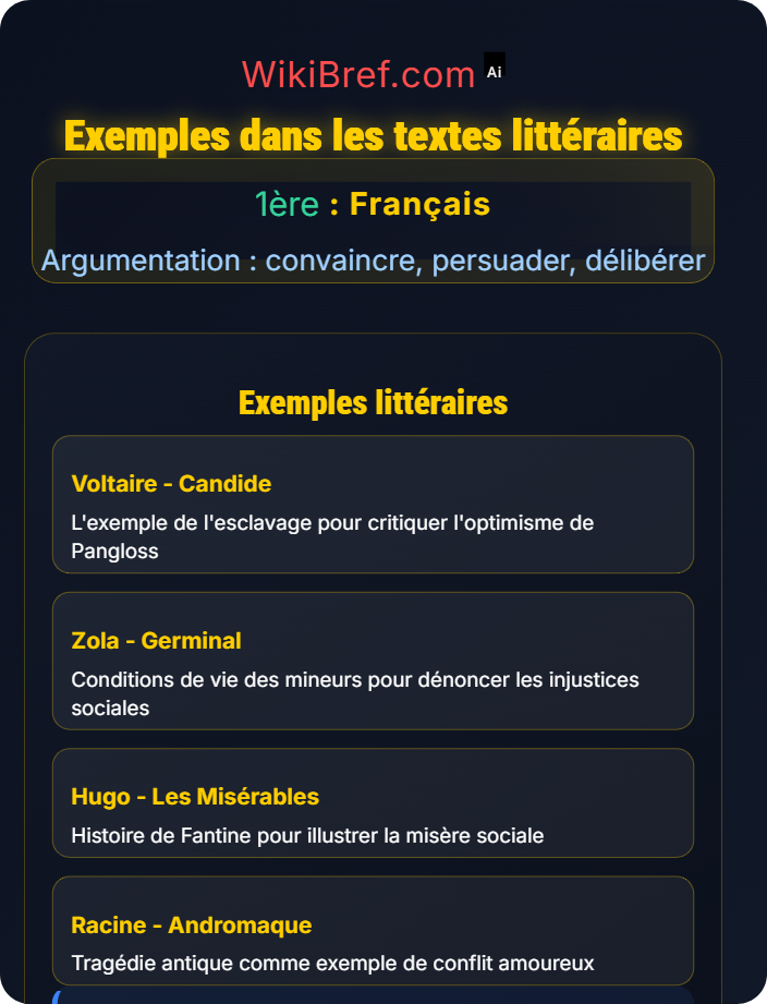 Exemples dans les textes littéraires Les registres de l’argumentation