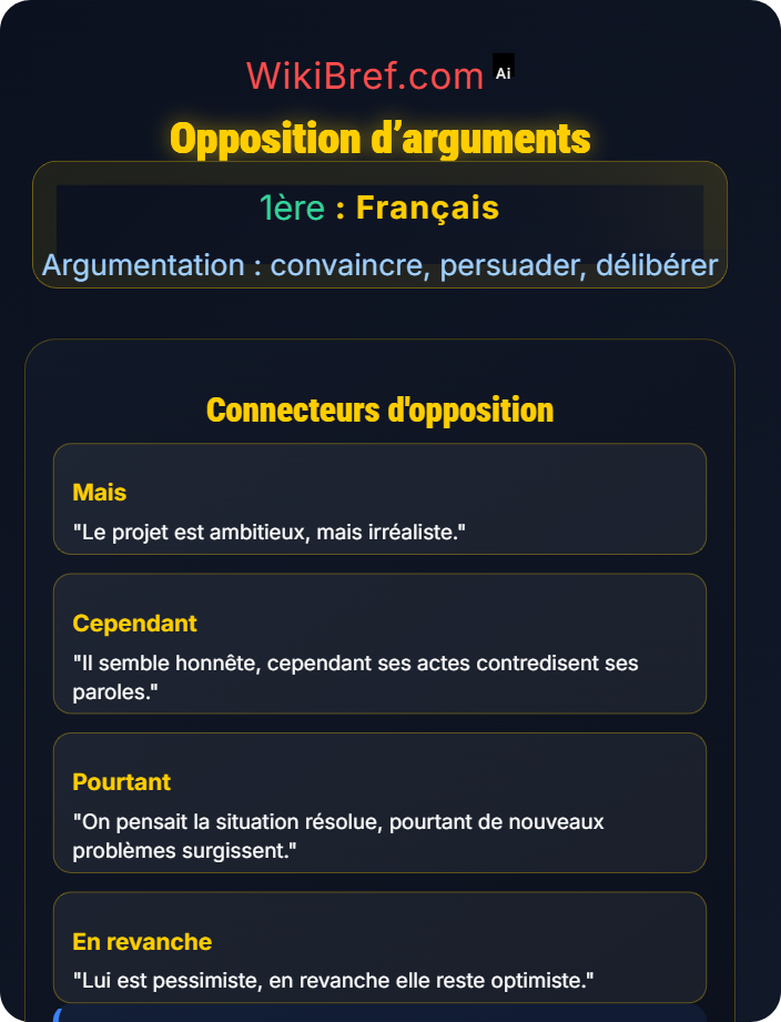 Opposition d’arguments Lire des textes argumentatifs
