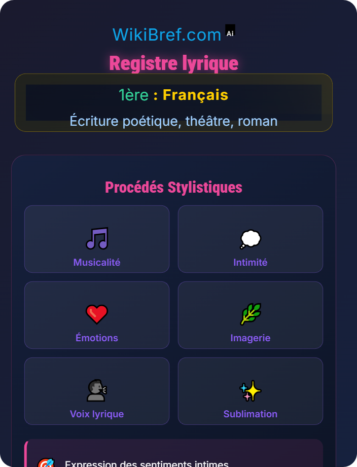 Registre lyrique Voix et registres littéraires
