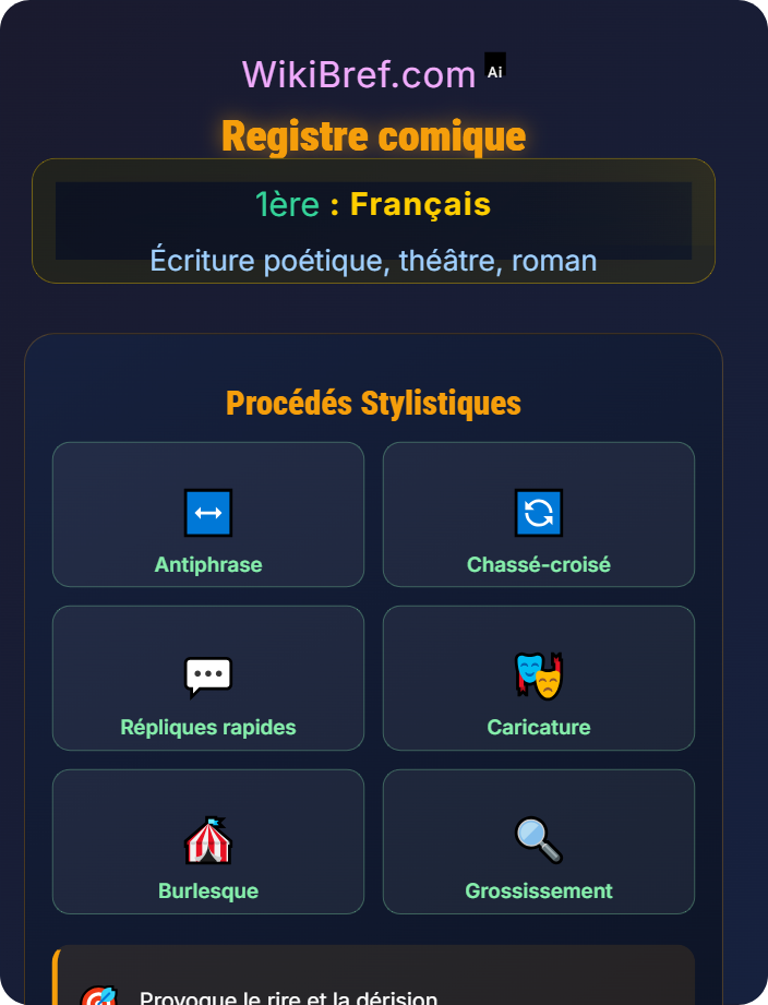 Registre comique Voix et registres littéraires