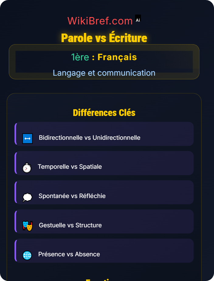 Parole vs écriture Langage verbal et non verbal