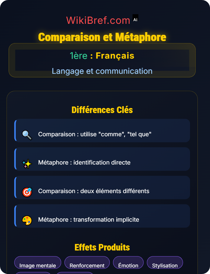 Comparaison et métaphore Figures de style