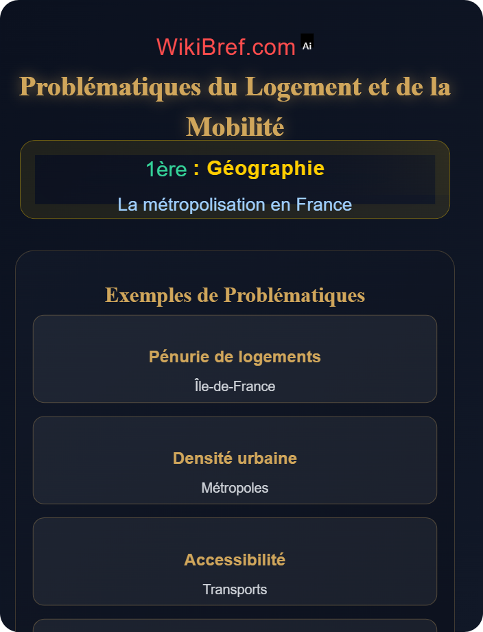 Enjeux de logement et de mobilité Effets de la métropolisation