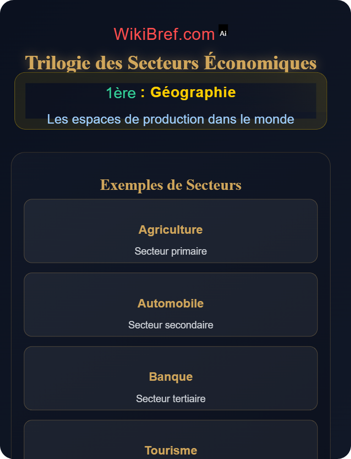 Secteur primaire, secondaire et tertiaire Diversité des espaces productifs