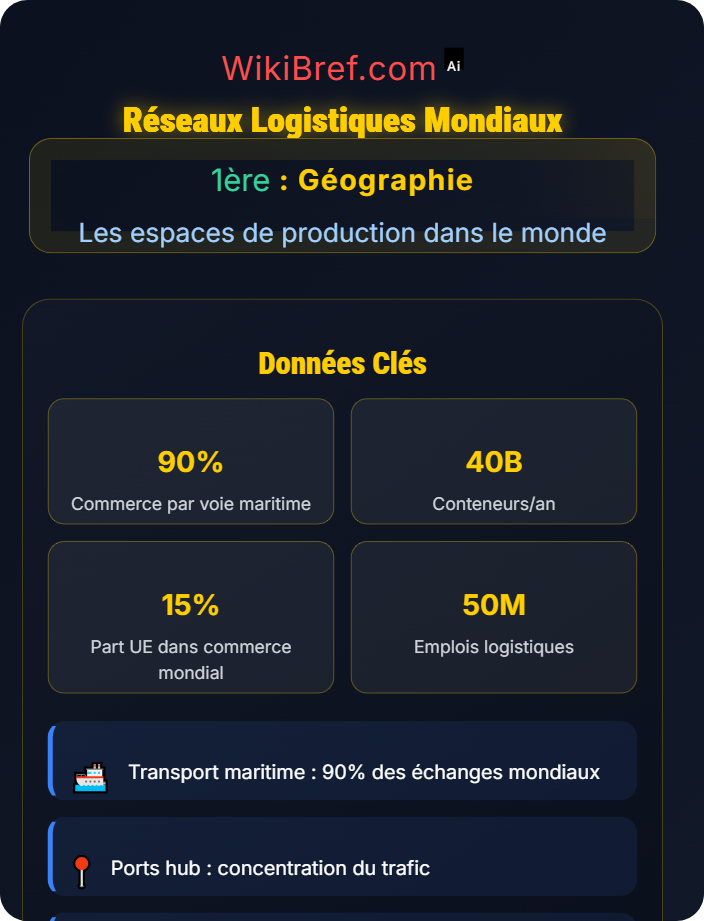 Réseaux logistiques mondiaux Mondialisation et flux productifs