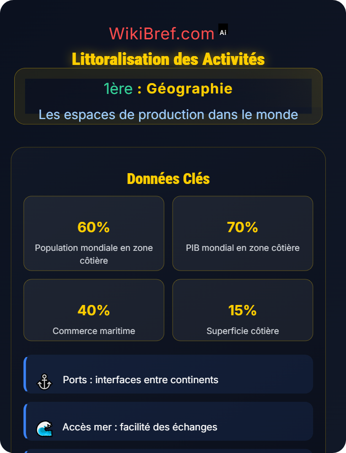 Littoralisation des activités Mondialisation et flux productifs