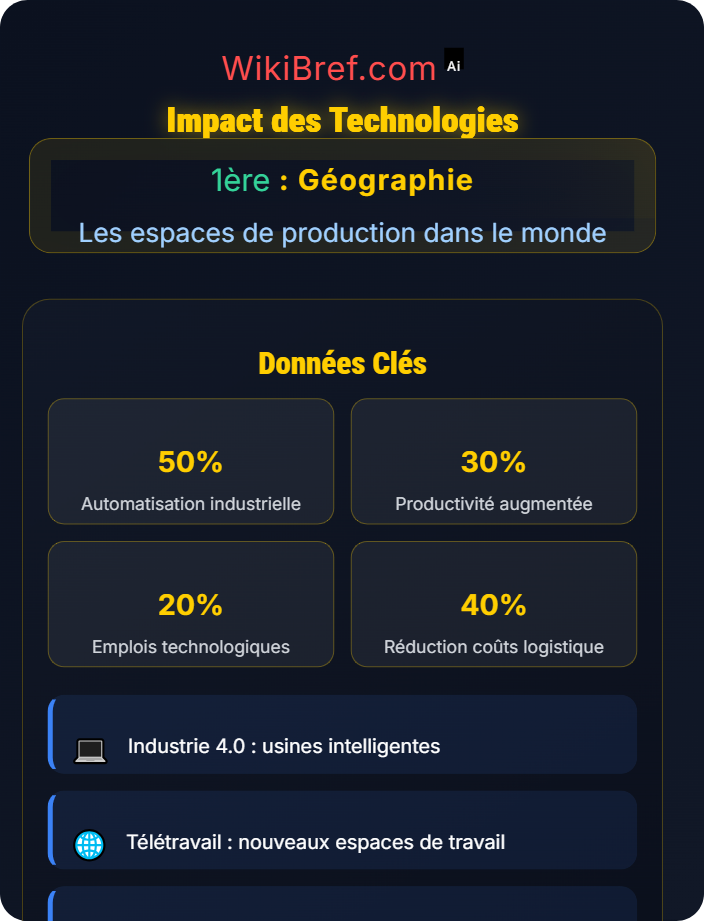 Impact des technologies Mondialisation et flux productifs