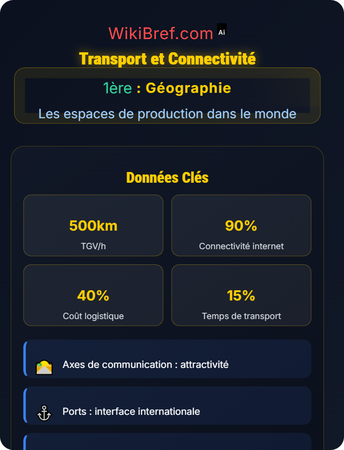 Transport et connectivité Facteurs d’attractivité productive