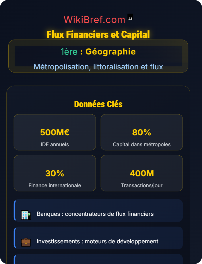 Flux financiers et capital Flux et interdépendances territoriales